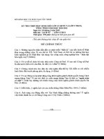 Đề thi HSG vòng Tỉnh năm 2011