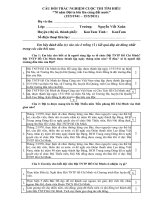 ĐÁP ÁN BÀI TÌM HIỂU 70 NĂM ĐỘI TA LỚN LÊN CÙNG ĐẤT NƯỚC (DIỆN KT)