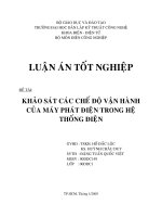 khảo sát các chế độ vận hành của máy phát điện trong hệ thống điện