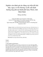 Nghiên cứu đánh giá tác động của biến đổi khí hậu, nguy cơ tổn thương và đề xuất định hướng ứng phó tại thành phố quy nhơn, tỉnh bình định