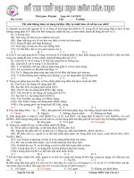 Đề thi thử đại học môn hóa (đề 1). De thi thu dai hoc mon Hoa