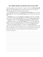 QUÁ TRÌNH THÀNH LẬP TRƯỜNG THCS LÊ QUÝ ĐÔN