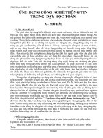 SKKN - ỨNG DỤNG CÔNG NGHỆ THÔNG TIN