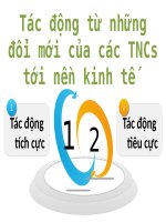 Bài thuyết trình Tác động từ những đổi mới của các TNCs tới nền kinh tế