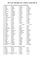 ôn thi HKI tiếng Anh lớp 10 (Phát âm)