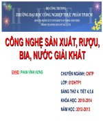 CÔNG NGHỆ SẢN XUẤT, RƯỢU, BIA, NƯỚC GIẢI KHÁT Lên men phụ