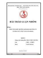 thảo luận học viện ngân hàng đề tài PHÂN TÍCH MÔI TRƯỜNG KINH DOANH CÔNG TY CP SỮA VN