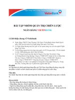 Môn quản trị chiến lược: Phân tích chiến lược kinh doanh của ngân hàng Vietinbank