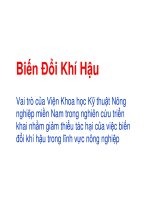 báo cáo khoa học nông nghiệp Biến đổi khí hậu-vai trò của Viện Khoa học Kỹ thuật Nông nghiệp miền Nam trong nông nghiệp