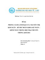 Tiểu luận PHONG CÁCH LÃNH ĐẠO CỦA NGUYỄN THỊ KIM NGÂN – BÍ THƯ ĐOÀN KHOA KẾ TOÁN – KIỂM TOÁN TRONG HỘI TRẠI TRUYỀN THỐNG