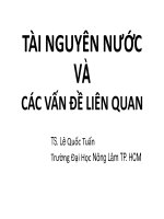 Bài giảng tài nguyên nước  chương 2   tài nguyên nước và các vấn đề liên quan