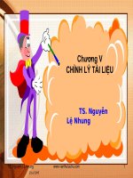 Bài giảng nghiệp vụ công tác lưu trữ   chương 5  chỉnh lý tài liệu   TS  nguyễn lệ nhung