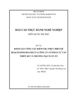 luận văn quản trị kinh doanh KHẢO SÁT CÔNG TÁC KIỂM TRA THỰC HIỆN KẾ HOẠCH KINH DOANH CỦA CÔNG TY CỔ PHẦN TƯ VẤN THIẾT KẾ VÀ THƯƠNG MẠI TUẤN ÂN