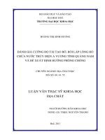 Đánh giá cường độ tái tạo bờ, bồi lắp lòng hồ chứa nước thủy điện a vương tỉnh quảng nam và đề xuất định hướng phòng chống