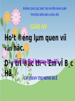Bài giảng hoạt động làm quen với văn học dạy trẻ đọc thơ  em vẽ bác hồ   chủ đề quê hương   bác hồ   GV  phan thị minh huế