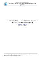 báo cáo khoa học nông nghiệp Bản tin thông báo, dự báo và cảnh báo tài nguyên nước dưới đất vùng Nam Bộ 122013