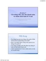 Bài giảng kinh tế vĩ mô bài 17  các dòng vốn, cán cân thanh toán và chính sách vĩ mô
