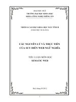 CÁC NGUYÊN LÝ VÀ THỰC TIỄN. CỦA SUY DIỄN WEB NGỮ NGHĨA