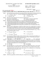 ĐỀ THI THỬ KHỐI CHUYÊN VĨNH PHÚC