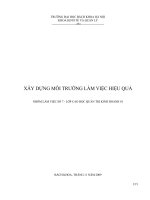 XÂY DỰNG MÔI TRƯỜNG LÀM VIỆC HIỆU QUẢ