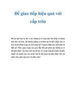 GIAO TIẾP HIỆU QUẢ VỚI XẾP