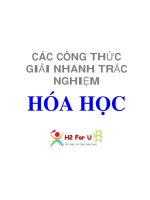 Công thức giải nhanh hóa học 12