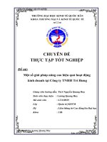 luận văn quản trị kinh doanh Một số giải pháp nâng cao hiệu quả hoạt động kinh doanh tại Công ty TNHH Trí Hưng
