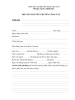 ĐƠN XIN CHUYỂN CÔNG TÁC