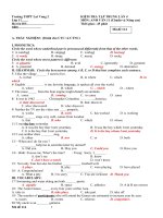 Đề Kiểm Tra 1 tiết khối 11 tháng 3+4