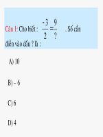 Câu hỏi trắc nghiệm toán 6