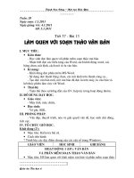 Tiết 37 - Làm quen với soạn thảo văn bản