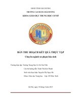 BẢN THU HOẠCH KẾT QUẢ THỰC TẬP sư phạm  tại trường THCS (Chuyên ngành sư phạm hóa sinh)