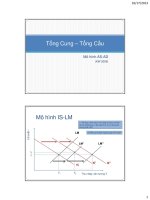 Bài giảng kinh tế vĩ mô bài 8  tổng cung   tổng cầu