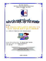 kế toán mua bán hàng và xác định kết quả kinh doanh tại công ty cổ phần TM - DV thượng bàng