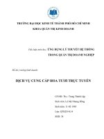 tiểu luận quản trị kinh doanh  DỊCH VỤ CUNG CẤP HOA TƯƠI TRỰC TUYẾN