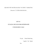 tiểu luận quản trị kinh doanh  XÂY DỰNG NHÀ SÁCH THEO MÔ HÌNH MỚI Ở THÀNH PHỐ CÀ MAU