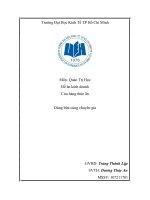 tiểu luận quản trị kinh doanh Đề án kinh doanh Cửa hàng thức ăn Dùng bữa cùng chuyên gia
