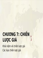 Slide môn quản trị giá trong doanh nghiệp: Chương 7: Chiến lược giá