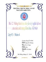 Những thành tựa chủ yếu và ý nghĩa của cuộc cách mạng khoa học công nghệ