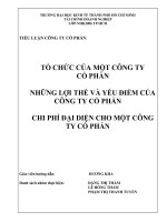 tiểu luận quản trị kinh doanh  TỔ CHỨC CỦA MỘT CÔNG TY CỔ PHẦN - NHỮNG LỢI THẾ VÀ YẾU ĐIỂM CỦA CÔNG TY CỔ PHẦN