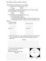 ĐỀ THI HỌC KÌ 2 MÔN TOÁN LỚP 5