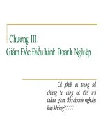 Slide môn quản trị doanh nghiệp: Chương 3: Giám đốc điều hành doanh nghiệp