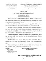 Thông báo hội thảo chuyên đề