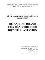 tiểu luận quản trị kinh doanh  DỰ ÁN KINH DOANH CỬA HÀNG TRÒ CHƠI ĐIỆN TỬ PLASTATION