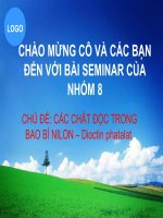 CÁC CHẤT ĐỘC TRONG BAO BÌ NILON – Dioctin phatalat