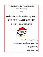 tiểu luận quản trị kinh doanh  PHÂN TÍCH SẢN PHẨM DỊCH VỤ CỦA CỬA HÀNG PIZZA HUT TẠI TP. HỒ CHÍ MINH