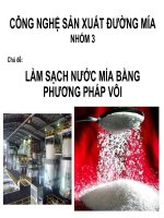 Làm sạch nước mía bằng phương pháp vôi