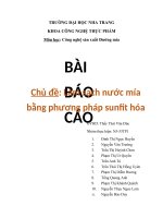 Làm sạch nước mía bằng phương pháp sunfit hóa