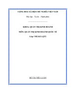 tiểu luận quản trị kinh doanh  Phân tích thâm nhập thị trường thế giới của Phở 24