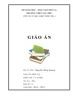 Giáo án Vật lý 11 cơ bản kỳ 2 chuẩn KT_ năm học 2014 - 2015